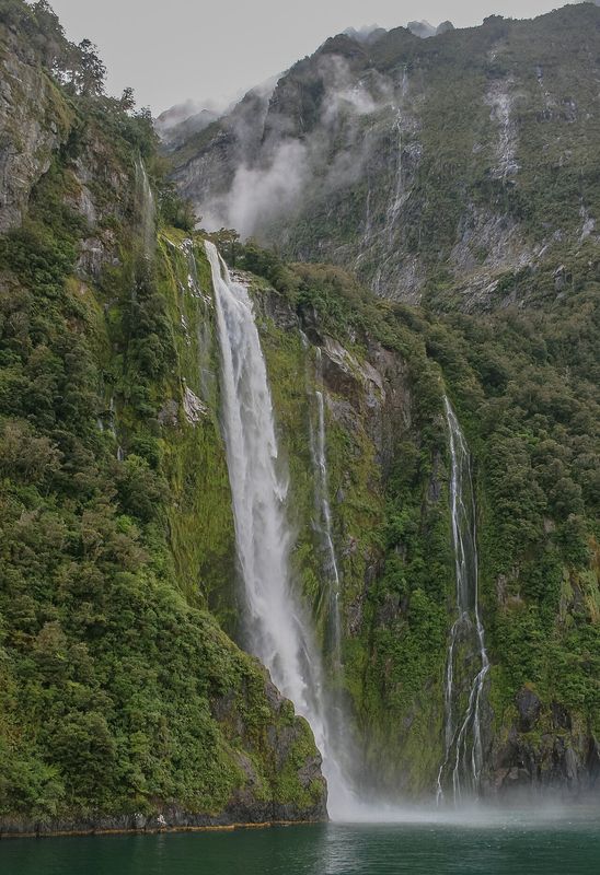 Milford Sound with Mitre Peak rising from the water